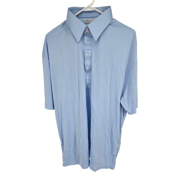 Collars and Co Mens Dress Collar Polo Size 2XL  Blue - Picture 3 of 6